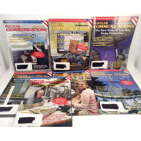 Popular Communications Magazine 2007 Lot of 7 Radio Shortwave Military Hobby - Picture 1 of 8